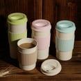 thumbnail image 2 of JANGSLNG 350ml/450ml/550ml Water Cup Food Grade Wear Resistant Plastic Water Coffee Cup with Protective Sleeve for Home, 2 of 8