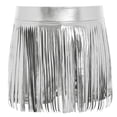 thumbnail image 4 of iiniim Girls Metallic Tassels Latin Dance Shorts Jazz Cha-cha Disco Party Performance Dancewear Silver 8, 4 of 7