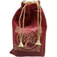 thumbnail image 1 of Indian Consigners Velvet Tarot Pouch – Maroon Red Drawstring Bag for Crystals, Runes, Jewelry, Gifts, Altar Tools, or Sacred Spiritual Items | Soft Velvet Wrap Bag, 1 of 6
