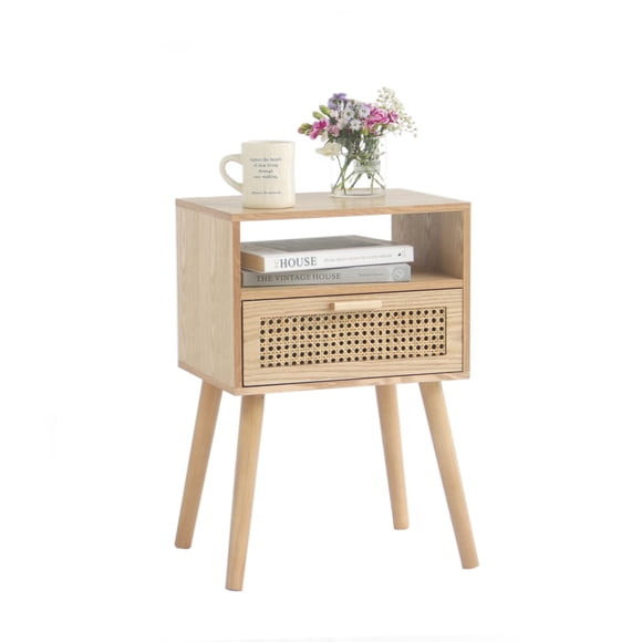 Mesa auxiliar moderna de ratán Nightstand MaxSmeo con almacenamiento