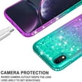thumbnail image 4 of Compatible for Apple iPhone XR Case, with Tempered Glass Screen Protector SOGA Diamond Liquid Quicksand Cover Cute Girl Women Phone Case - Teal / Purple, 4 of 4
