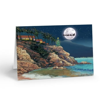 Coastal Christmas Tree Holiday Card - 18 Cards with 19  Envelopes - Christmas - 30112