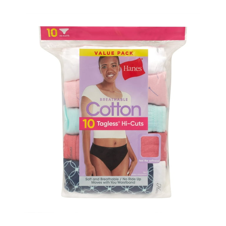 Hanes Women's Cotton Hi Cut Underwear 3-Pack Mauritius