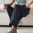 thumbnail image 5 of Women's Ice Silk Palazzo Pants Elastic Waist Casual Wide Leg Trousers Loose Long Pajama with Pockets, 5 of 6
