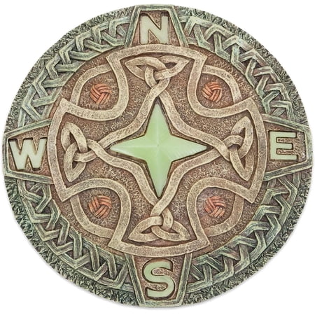 Bits and Pieces 10” Glow-in-The-Dark Celtic Compass Decorative Yard Beautiful Lawn & Garden Stone