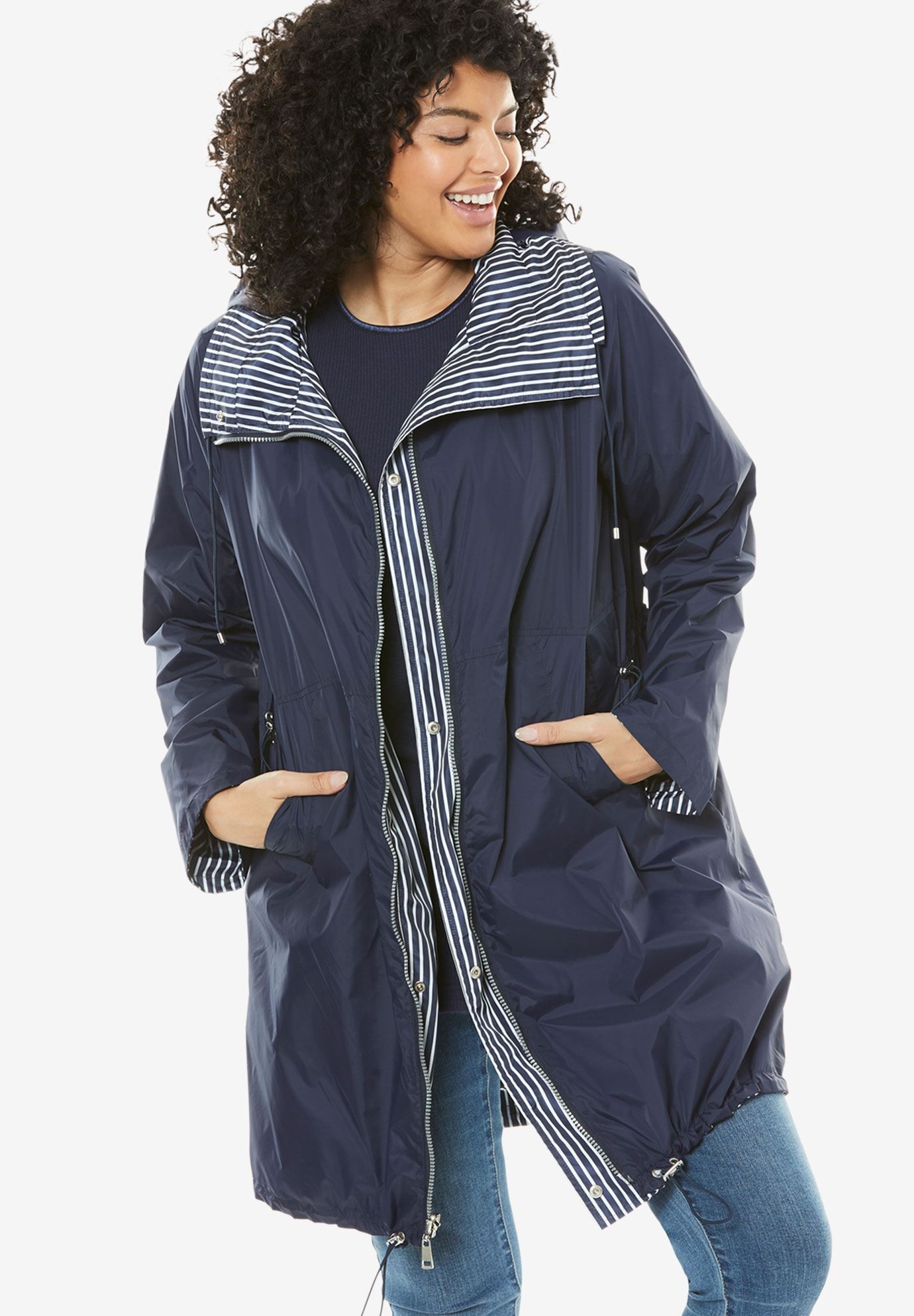 Woman Within Woman Within Plus Size Reversible Raincoat