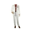 thumbnail image 2 of Men's Summer Linen Suit Apollo King Half Lined 2 Button Modern Fit SLN8 White, 2 of 11