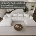 thumbnail image 4 of Modular Cloud Sectional Sofa – Oversized Deep Seat Couch with Pillows, Convertible Foam Sofa,Freely Configurable, for Living Room, Apartment, Bedroom (White, Ottoman), 4 of 7