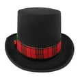 thumbnail image 2 of Nicky Bigs Novelties Christmas Caroler Snowman Top Hat with Red Plaid Band and Mistletoe Holly Berries, 2 of 6