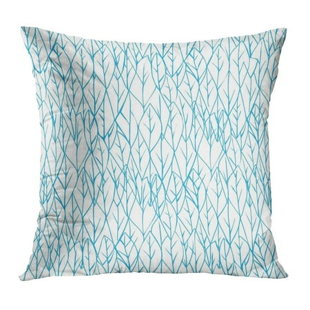 Eco Friendly Pillows ECCOT Blue Eco Pattern Quirky Chaotic Leaves on Friendly Naive Abstract Childish Drawing Pillow Case Pillow Cover 20x20 inch ()
