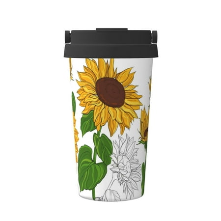

Goofa Plump Sunflower And Sketch for Insulated Travel Coffee Mug Spill Proof Leak Proof 16 OZCoffee Tumbler Reusable Coffee Cups with Lids Thermos for Hot and Cold Drink