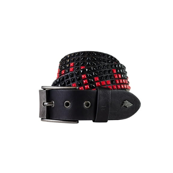 Shrink Leather Belt [Black Red]
