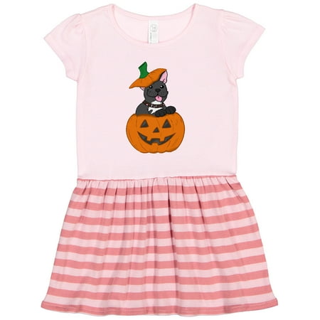 

Inktastic Halloween Frenchie Pumpkin Puppies Gift Toddler Girl Dress