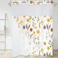 thumbnail image 1 of Dznils Cortina Shower de Tela Blanca sin Gancho con Forro a Presión, 72 x 74, Estampado Floral Amarillo, 1 of 11