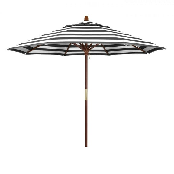 9' Grove Series Patio Umbrella With Wood Pole Hardwood Ribs Push Lift With Sunbrella 2A Cabana Classic Fabric