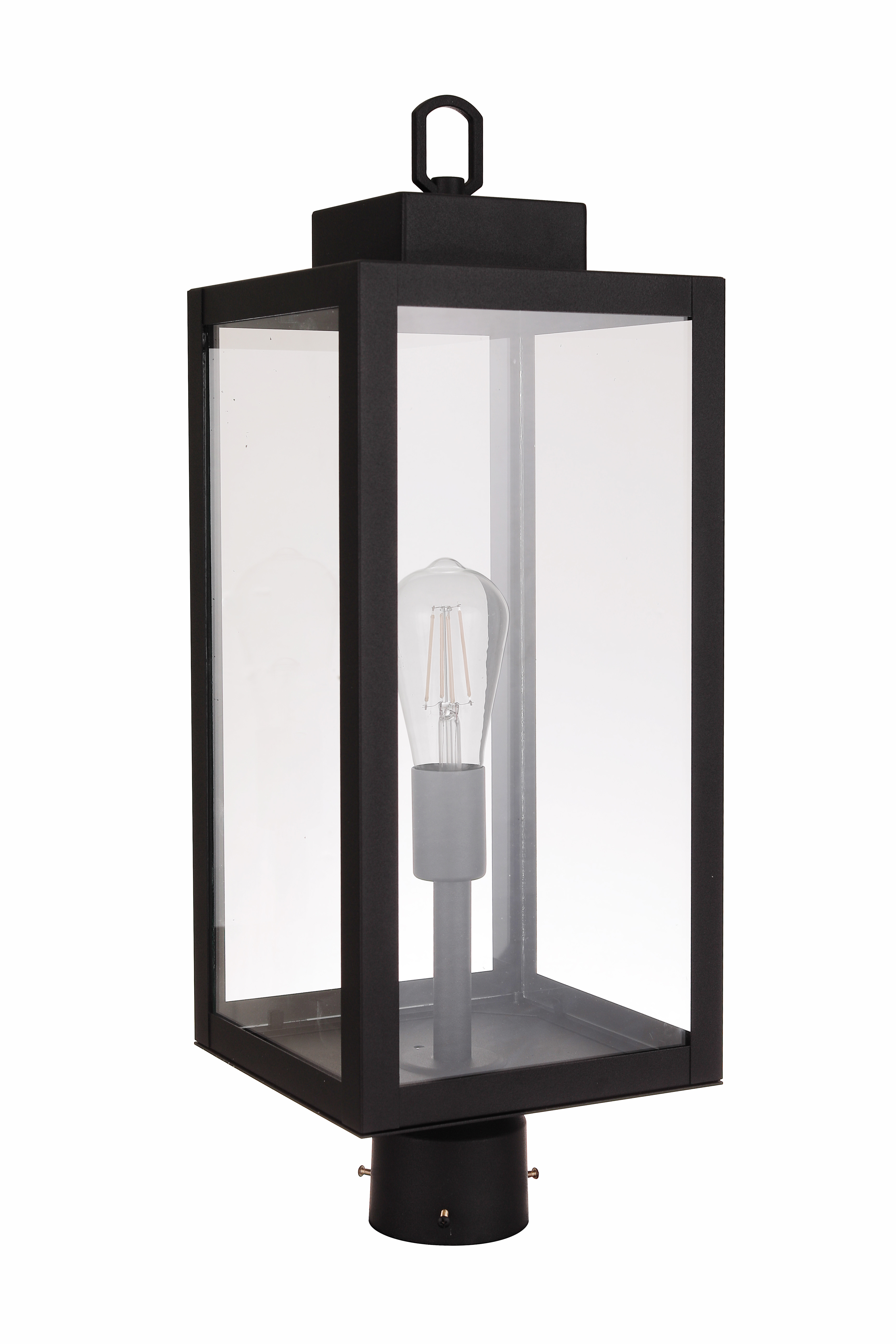 Craftmade - Marin 1 Light 23.25 in. Textured Black Finish Pole Mount Outdoor Post Mount with Clear Glass Shade
