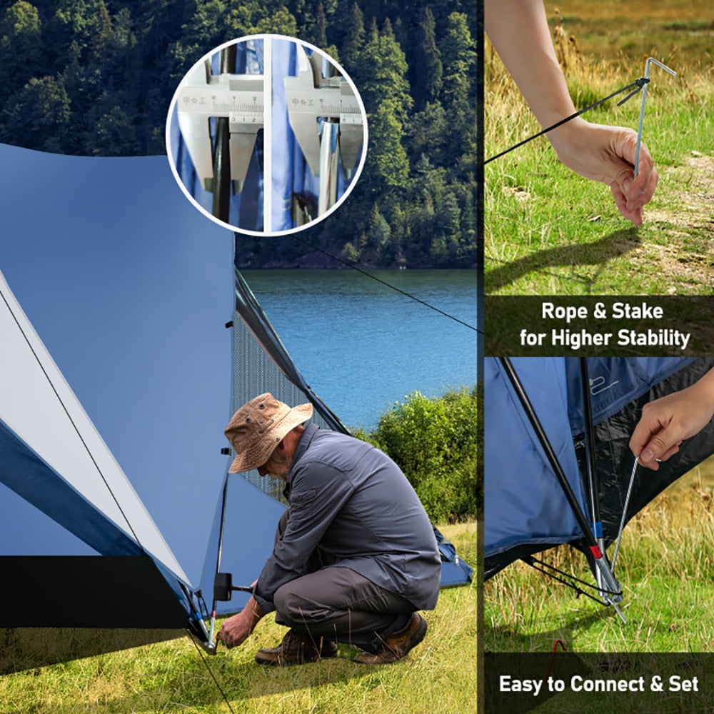 Aimee Lii 6-Person Large Camping Dome Tent with Screen Room Porch and Removable Rainfly, Easy Set Up Camping Tents Shelter Aimee Lii 6-Person Large Camping Dome Tent with Screen Room Porch and Removable Rainfly, Easy Set Up Camping Tents Shelter
