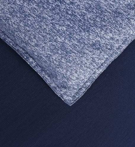 Serta Supersoft Navy Solid Reverse to Print Comforter Set, King (3-Piece)