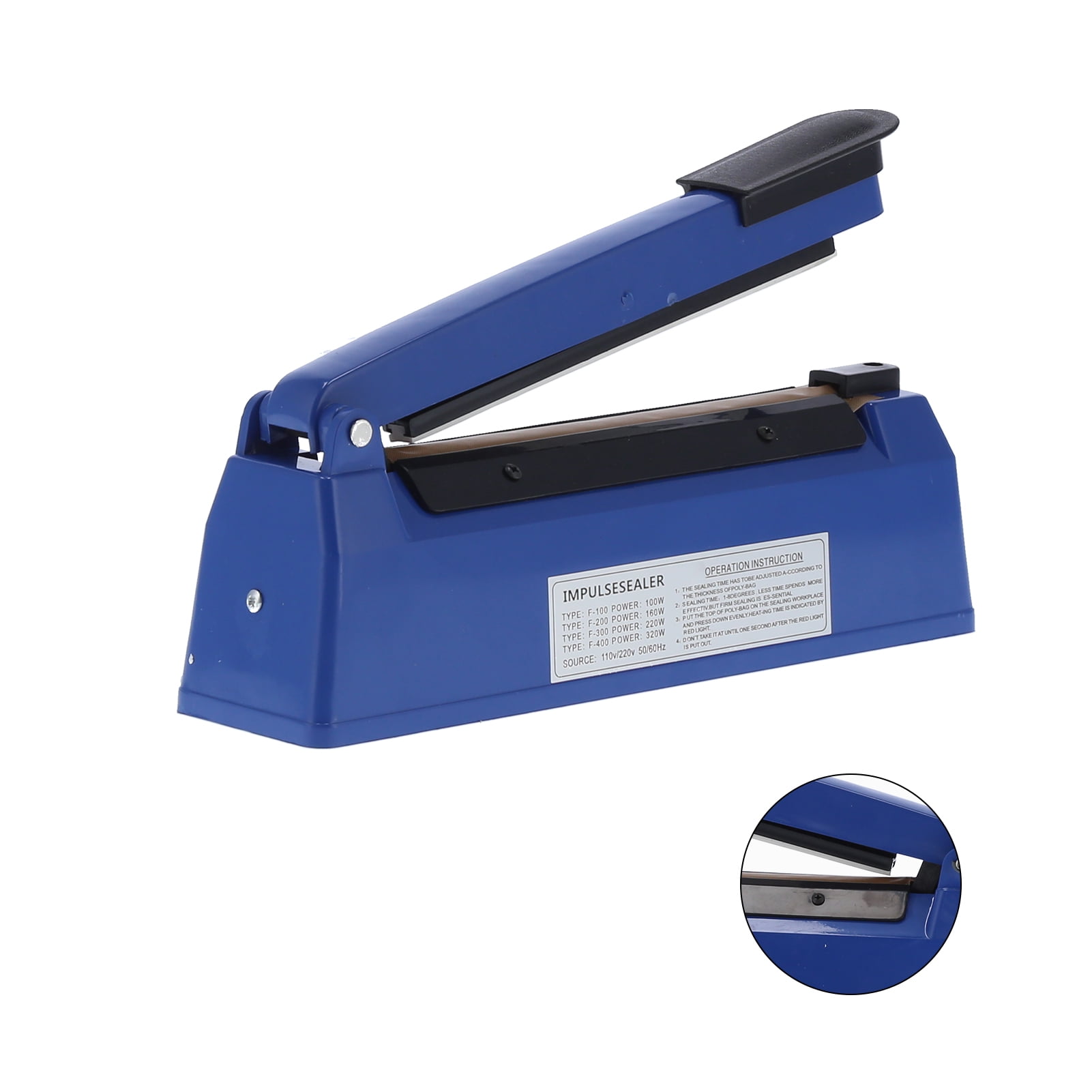 Yajisi Portable Electric Food Sealer Machine - Professional Vacuum Packing Device for Food Storage and Preservation (Blue, 11.8 x 2.8 x 4.3 inches / 30 x 7 x 11 cm)