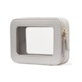thumbnail image 1 of Estuche de maquillaje transparente, neceser, viaje, Popvibe, beige y gris, 1 of 6