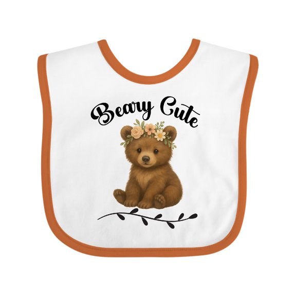 Inktastic Cottagecore Baby Beary Cute Bear Girls Baby Bib
