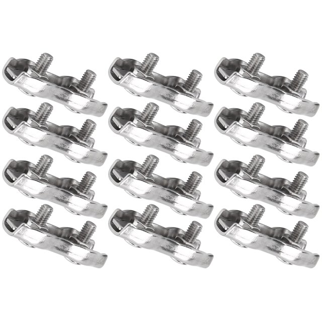 HURRISE Wire Rope Cable Clamp,Double Grips Cable Clamps,M3 12Pcs Stainless Steel Wire Rope Clips Double Grips Cable Clamps Fixing Wirerope Clips