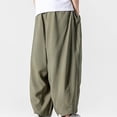 thumbnail image 5 of Angala Mens Pants Elastic Waist Culottes Pants Solid Loose Handsome Fashion Casual Mens Summer Trousers Size 3Xl Green, 5 of 9