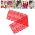 thumbnail image 4 of Encaje De Ganchillo, Cinta De Encaje Suave Y Cómoda De Amplia Aplicación Para Ropa Para Bricolaje Para Decoración ANGGREK Rojo brillante, 4 of 8