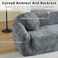 thumbnail image 4 of Leumius 87" Convertible Futon Sofa Bed, Corduroy Curved Boneless Couch with High Backrest, 2-in-1 Fold-Out Sleeper Sofa with Pull-out Couch Bed,Gray-Round Pillow, 4 of 6