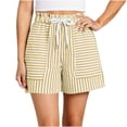 thumbnail image 7 of Tqcoqu Women's Summer Casual Shorts with Pockets,Striped Drawstring Elastic Waist Y2k Shorts,2026 Spring Summer Trendy Pants,Yellow Women's S-XXL, 7 of 7