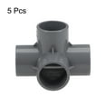 thumbnail image 3 of Conector de tubo de PVC de 4 vías, grado de muebles, accesorios de esquina en tamaño de 1 pulgada, color gris, 5 piezas, 3 of 3