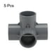 thumbnail image 3 of Conector de tubo de PVC de 4 vías, grado de muebles, accesorios de esquina en tamaño de 1 pulgada, color gris, 5 piezas, 3 of 3