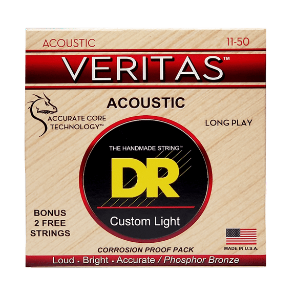 DR Strings VTA11 Veritas Phosphor Bronze Acoustic Guitar Strings 11-50