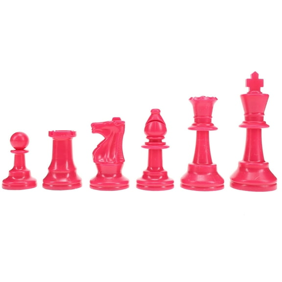 WE Games Color Bright Chess Pieces Half Set - Includes 17 Pieces in Pink