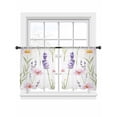 thumbnail image 6 of Spring Wildflowers Sheer Curtains for Living Room Bedroom Pastoral Botanical Flower Sheer Curtains 45 Inch Long 2 Panels Set Light Filtering Curtain Window Treatments Drapes for Dining Room, 6 of 6