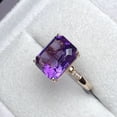 thumbnail image 4 of Unique Genuine Amethyst Ring 14k Solid Gold Ring Handmade Amethyst Ring Moissanite Accented Wedding Ring Natural Amethyst Ring Gift For Her, 4 of 5