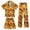 A-Orange405, variant on JAJAHO Halloween Kids Pajamas Set Boys Girls Satin 3 Piece Short Sleeve Sleepwear With Pants And Shorts 3-13Y