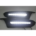 thumbnail image 2 of Xenon White LED Daytime Running Lights For Volkswagen: 2011-2014 MK6 Jetta, OEM Fit DRL Bezel Assembly Powered by (9) High Power LED Lights Each Lamp, 2 of 9