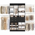 thumbnail image 2 of Homieasy Adjustable Walk-in Closet System, 10.7FT (72"-128.6") with 4 Wooden Drawers, 6 Hanging Rods, 3-Tier Shoe Rack & Grid Cubes, Heavy-Duty 1000LBS Capacity for Bedroom Organization,Black, 2 of 6