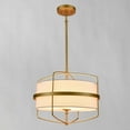 thumbnail image 7 of Modern Gold Chandelier Light 3-Light Drum Shade Pendant Light Fixture for Dining Room, 7 of 7