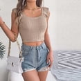 thumbnail image 4 of Fewfanhot Womens Tank Tops Casual Summer Square Neck Tank Tops Sleeveless Ruffle Chiffon Blouses Top Shirts, 4 of 6