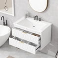 thumbnail image 6 of Bathroom Cabinet Wall Mount, Modern Bathroom Cabinet With Top Sink, 2 Drawers, Solid Wood Frame 30'' Bathroom Vanity, Single Sink Bathroom Vanity Cabinet, 6 of 8