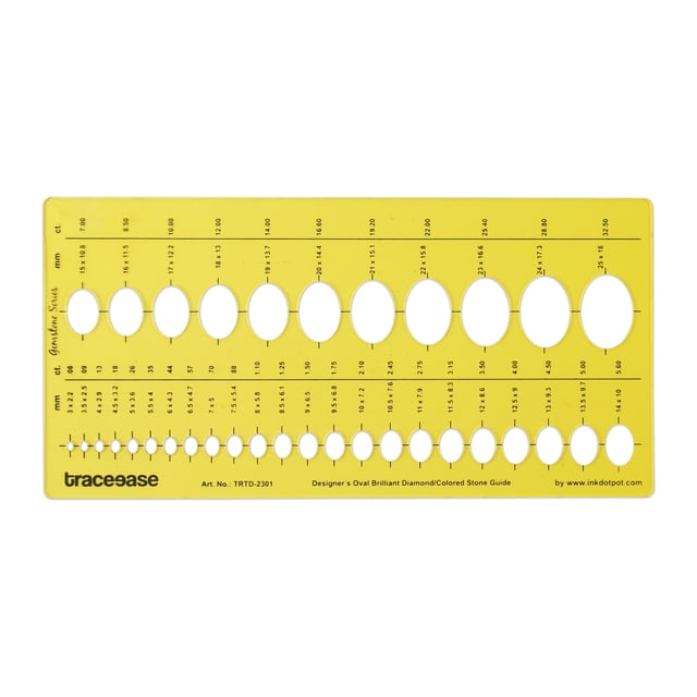 Traceease Designer Oval Brilliant Diamond Gemstone Guide Jewelry Templates Drafting Tools Jewellery Designing Stencils