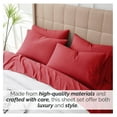 thumbnail image 4 of Extra Deep Pocket King Sheet Set, 6-Piece Ultra-Soft Microfiber Bed Sheets with Oversized Flat and 21" Deep King Fitted Sheets, 4 Pillowcases, Chili Pepper Red, 4 of 9