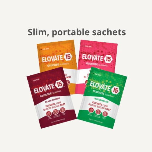 ELOVATE Glucose Tablets & Powder Set – 40 Chewable Tablets (4 Tubes) + 10 Packets – Fast-Acting Glucose for Low Sugar – Portable Carry