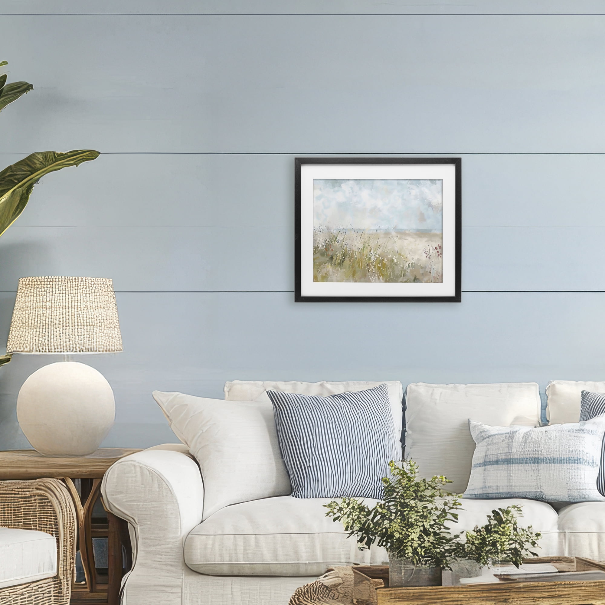 Stupell Industries Flowers By The Ocean Black Framed Print Under Glass, design by Creative Studio