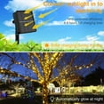 thumbnail image 2 of [Juego de 2] Guirnalda de luces solares para exteriores, 12 m, 100 LED, 8 modos, impermeable, para jardín, patio, Navidad, bodas y fiestas (blanco cálido), 2 of 5