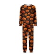 thumbnail image 6 of Halloween Family Pajamas Set Long Sleeve Crew Neck, Soft Matching Halloween Pajamas with Pumpkin Ghost Print, Cute Family Halloween Pajama Set for Party, 6 of 7