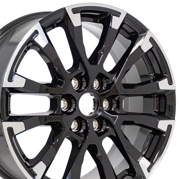 OEM CV78 18 Inch Rims Fit Traverse 6x120 18x7.5 Gloss Black Machined - Hollander 14154 (Set of 4)