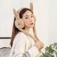 thumbnail image 1 of Winter Cute Rabbit Ears Shape for Women Warm and Anti-Freezes Movable Ear Cover, 1 of 7